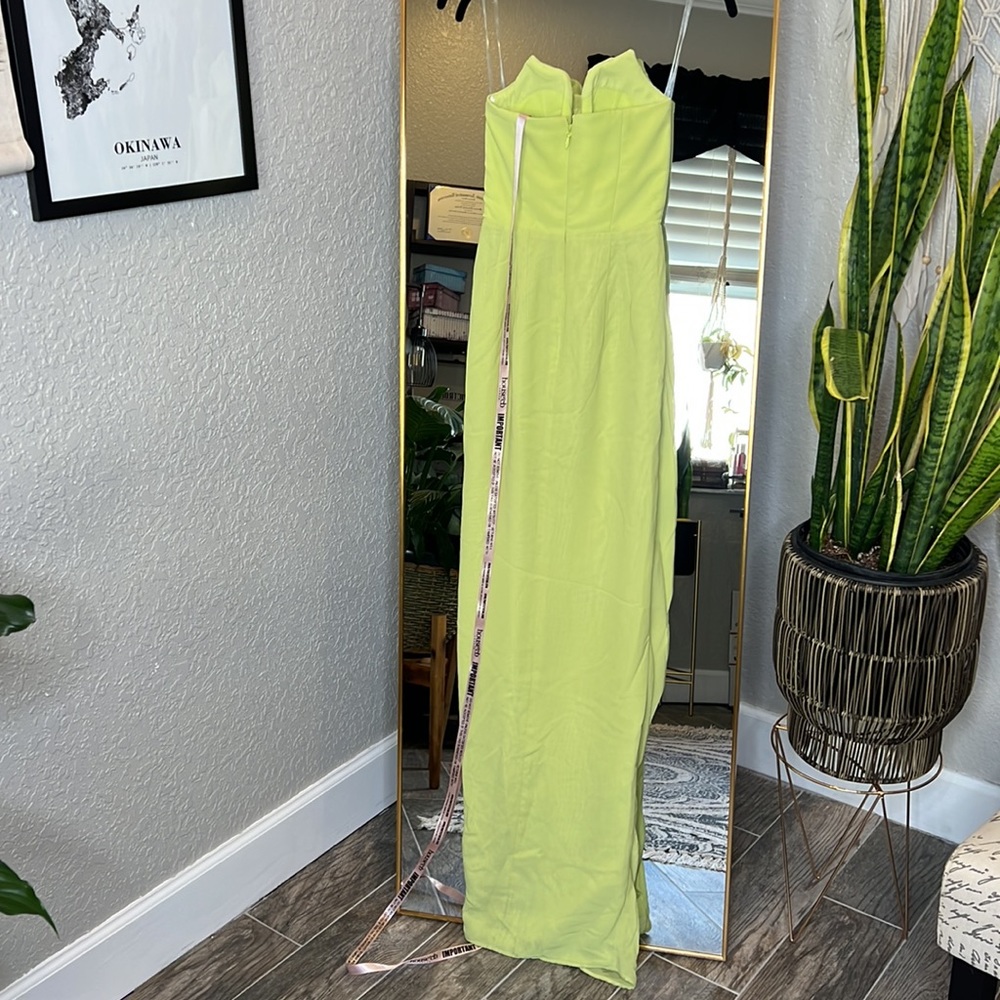 House of CB Adrienne Lime Green Strapless Dress NWOT - Picture 8 of 12